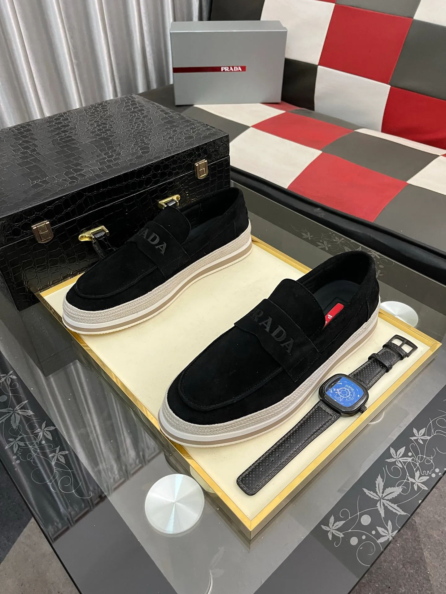 Men's men's shoes 💰458⌚️⌚️prada: new spring and summer casual shoes, sports sneakers, fabric: imported cowhide, lining: original lining, sole: original sole, size: 38-445️⃣color optional